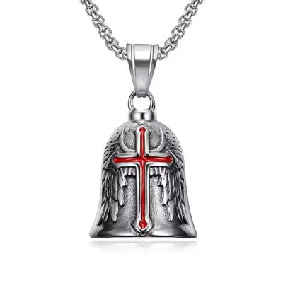 red-cross-wings-guardian-bell Байкерський дзвіночок-оберіг Червоний Хрест та Крила Guardian Bell (Gremlin Bell)