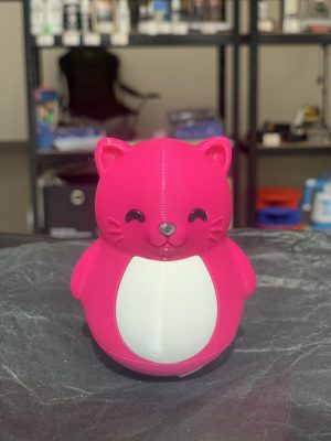 Рожевий 3D кіт-похитун (7х8 см) — твій особистий антистрес та милий сувенір